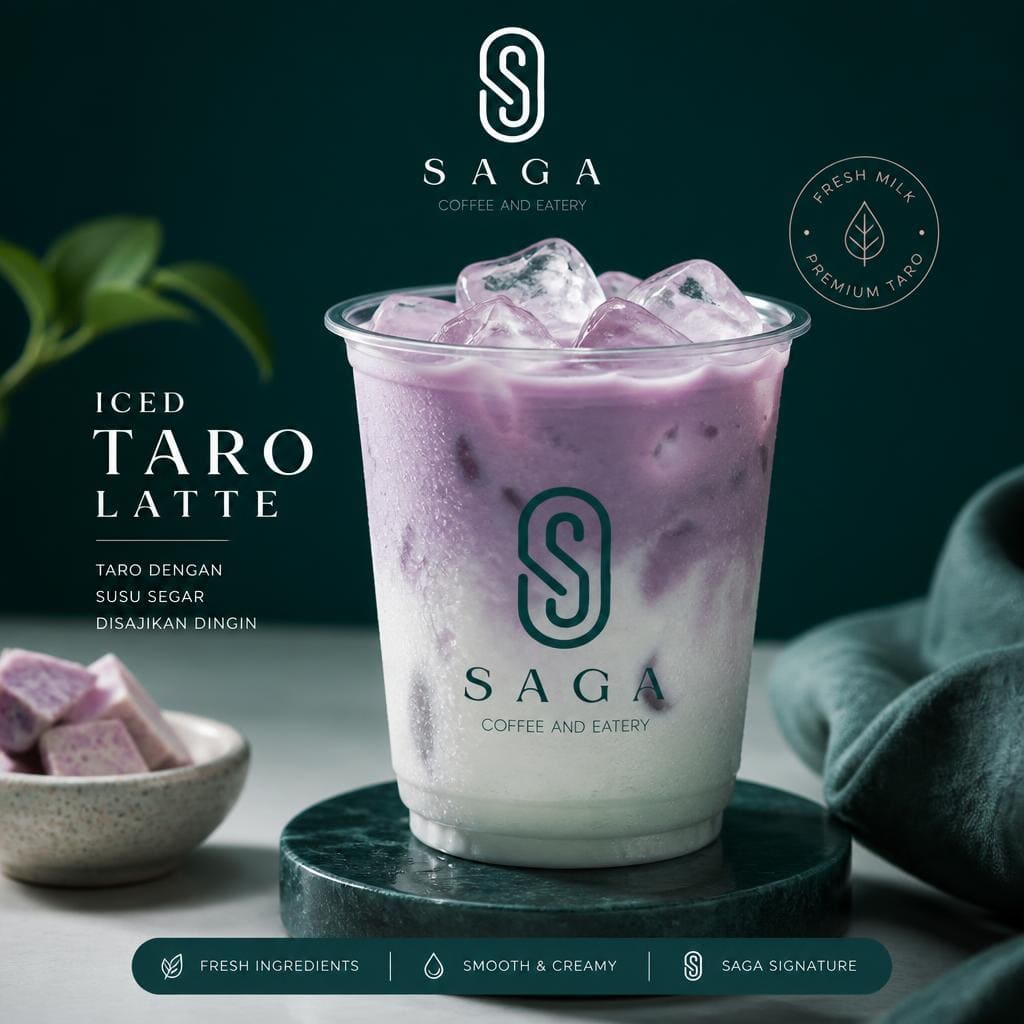 Iced Taro Latte menu Saga Coffee House